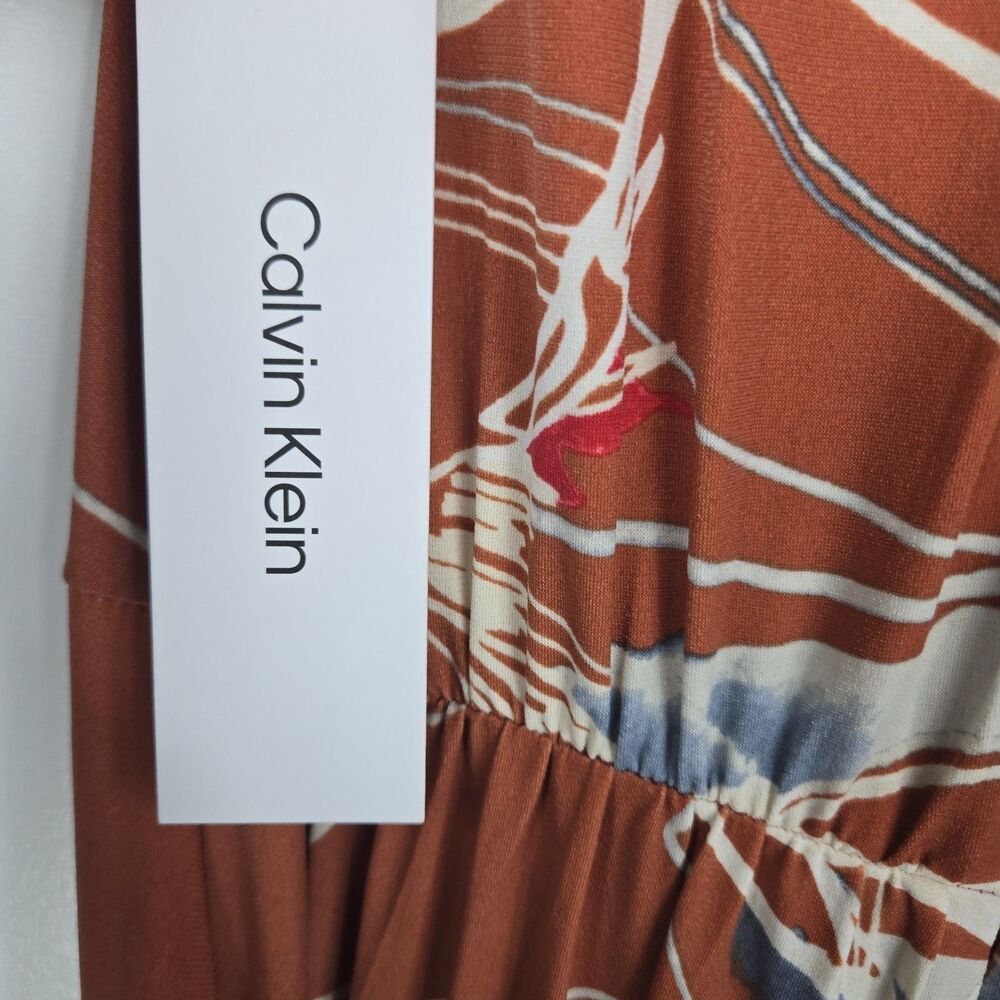Calvin Klein Women's Size 2 Terra Floral Knotted Maxi Dress NWT‎ - Picture 6 of 13